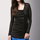 Langarm T-Tasten einzigartige Design der Frauen-Shirts (0101bc005-0497)