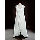 Sheath/ Column Halter Asymmetrical Chiffon Plus Size Wedding Dress