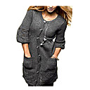 Wool Three-quarters Sleeves Round Neckline Women's Sweater Dresses(1001BB009-0739)