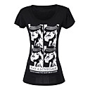 única printting manga corta cuello redondo impresa t cuentas de las mujeres-shirts (4201bc015-0736)