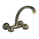 Two Handles Antique Bronze Wall-mount Kitchen Faucet (0571 -QL-3214AB)