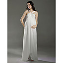 Sheath/ Column Empire Halter Floor-length Chiffon Maternity Wedding Dress