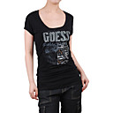 mangas cortas, escote redondo T el logotipo impreso de la mujer-shirts (4201bc001-0813)