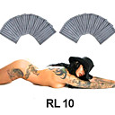 Free Shipping 50 Pcs Sterilized Size 10 Round Liners (RL) Tattoo Needles(0359-03.16)