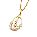 18k vergoldet cz Zirkonia Halskette (0292-00209-31)