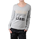 mangas largas uñas escote redondo de tres dimensiones t cartas de la mujer-shirts (4201bc025-0736)