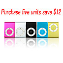 Card Reader MP3 Player Enclosure With Clip TF Card Support/5 Color/5 Pieces Per Package