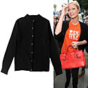100% wol paris hilton stijl / lange mouwen ronde hals vest / dames vesten (1001bd027-0739)