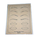 10 Pcs Tattoo Practice Skin with Eyebrow and Mouth Outlines