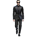 1 Button Non-vented Peak Lapel Wool Groom Wear/ Tuxedo/ Men's Suit Jacket and Pants(PMLFXZ0033)