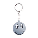 Smile Face Ball Style Keychain with Soft Plastic Material-Silver