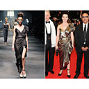bainha Juliette Binoche / cintas de espaguete coluna assimétrico festival de curtas de Cannes lesi / vestido de noite (fgy0814)