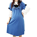 Cotton / Bow-tie Pleated Short Sleeves Maternity Dress / Maternity Wear (FF-1801BE311-0736)