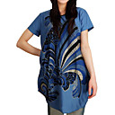 Medallion Ribbon Scoop Neck Short Sleeves Maternity Dress / Maternity Wear (FF-4202BE306-0736)