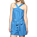 une ligne encolure licou avec ceinture de baguage combinaison / robes pour femmes (FF-1802be015-0811)