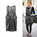 FASHION IDOLS Style / Loose Sleeveless Round Neckline Elastic Belt Dress / Women's Dresses (FF-1802BE033-0736)