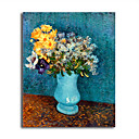 Hand-painted Vase of Lilacs,Daisies and Anemones,c.1887 Oil Painting by Vincent Van Gogh  with Stretched Frame