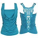 Lace Embroidery Draped Cowl Neck Gathered Back Vest / Women's Vests (FF-8503BF002-0736)