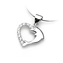 mooie 925 sterling zilver met cz zirconia decoratie geplatineerd hanger (0801 tot 11694)