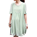 Beaded Loose Short Sleeves Round Neckline Dress / Women's Maternity Wear (FF-1802BF010-0736)