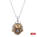 Plated Stainless Steel Crystal USB2.0 Flash Drive Necklace (16GB)