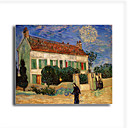 Stretched Canvas Handmade White House at Night Painting by Vincent Van Gogh  0192-YCF103225