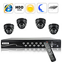 komplettes Überwachungssystem mit 4-Kanal-Embedded-Linux-DVR und 4 Kameras (sfa1020)
