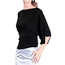 fessura mezze maniche scollatura sciolto jersery t-shirt / donna t-shirt (ff-8502bg003-0736)