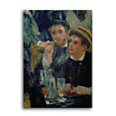 Stretched Handmade Ball at the Moulin de La Galette,Detail of the Two Seated men,1876 Painting (0192-YCF103057)