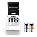 Battery Charger with LCD Screen and Rechargeable AA Batteries