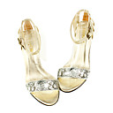 Leder Upper Mid Heels Riemchen Sandalen mit Strass Fashion-Schuh (0985-k619)