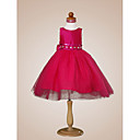 Ball Gown Bateau  Knee-length  Taffeta  Tulle  Flower Girl Dress