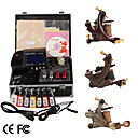 damas de première qualité fabriqués à la main tatouage 3 machines kit avec alimentation supérieure conduit (ly096)