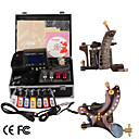 Damascus Hand-made 2 Tattoo Machines Kit with Superior LED Power Supply