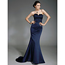 Trumpet/Mermaid Strapless Sweep/Brush Train Satin Evening Dress inspired by Lisa Rinna at Oscar
