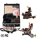 Damascus Hand-made 2 Tattoo Machines Kit with Superior LED Power Supply