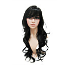 sin tapa extra de alta calidad a largo negro europeo sintéticas pelucas de cabello tejido 0988-9052 # 2