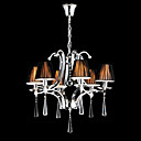Iron Chrome 6-light Crystal Ceiling Light with Lamp Cover (1048-NT9238-6)