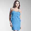 100% Silk Camisole Ruffle Dress / Women's Dresses (FF-1802BD014-0497)