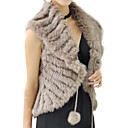 konijn haar / mouwloze revers front gebonden vest / vrouwen bont en leer (ff-e-bh0736210)