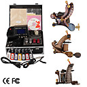Top-Qualität Damaskus Hand-, die 3 Tattoo-Maschinen-Kit mit überlegener führte Stromversorgung (ly169)