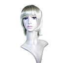 Capless korte hoogwaardig synthetisch licht blond steil haar pruik