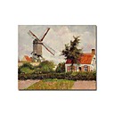 Stretched Handmade The Knocke Windmill,Belgium 2 painting by Camille Pissarro (0192-YCF103952)