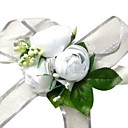 Elegant White Silk Rose With Chiffon Decoration Wedding/ Bridal Wrist Flower