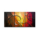 Stretched 3-pc Handmade Abstract Painting Set (0192-YCF103780)