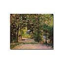 Stretched Handmade The Garden in Spring,Eragny Painting by Camille Pissarro (0192-YCF103934)