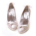 Sheepskin Upper High Heels Closed-toes With Bowknot Fashion Shoe (0985-HG111)