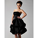 Ball Gown Strapless Knee-length Satin Bridesmaid/ Wedding Party Dress