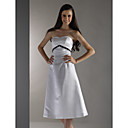 A-line Sweetheart Tea-length Satin Bridesmaid/ Wedding Party Dress (HSX802)