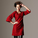Piecred Design Half Sleeves Round Neckline Dress / Women's Dresses-Red (FF-A-BL0996010)